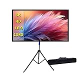 自立式 プロジェクタースクリーン4K対応 16:9 100インチ 三脚式 屋内屋外兼用スクリーン 防しわ加工 2分で簡単設置可能【100インチ】