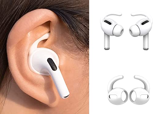 JNSA [Never Lose Your Air Pods Pro] Anti Slip Set, Sport Ear Hook Compatible with Air Pods Pro + Air Pods Pro Earbuds Ear Hooks Cover + Strap Compatible with Air Pods Pro [3in1] (White) by JNSA - Image 2