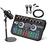 Compacto y portátil: el diseño lo hace fácil de transportar, lo que le permite configurar su estación de podcasting en cualquier lugar, ya sea en casa o mientras viaja, mezclador de audio portátil, máquina de efectos de sonido