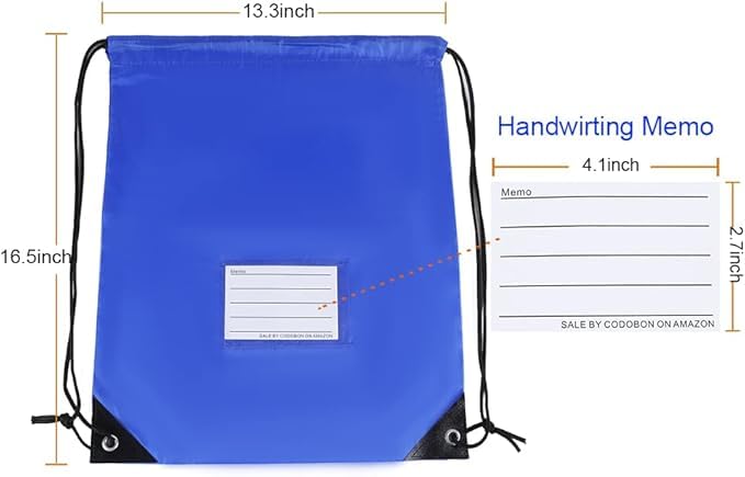Drawstring Backpacks, 20 Pack Bulk Drawstring Bags, Cinch Bags for Outdoor Sports - Royal Blue3