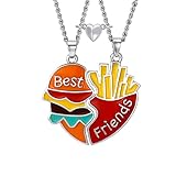Hewill Best Friend Friendship Necklace for Women Men Matching Hamburger French Fries Pendant Necklace BFF Necklace for 2 Jewelry Birthday Gift