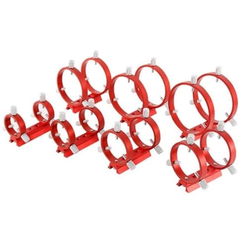 Anillos guía de 102 mm para telescopios con placa y tornillos en rojo 7