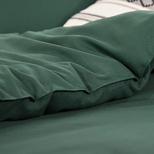 Janzaa Ruffle Green Comforter Set Queen Size Comforter 3Pcs 1 Emerald Comforter And 2 Pillowcases Vintage Farmhouse Shabby Chic Bedding Soft Fluffy Comforter Set All Season #TOP6