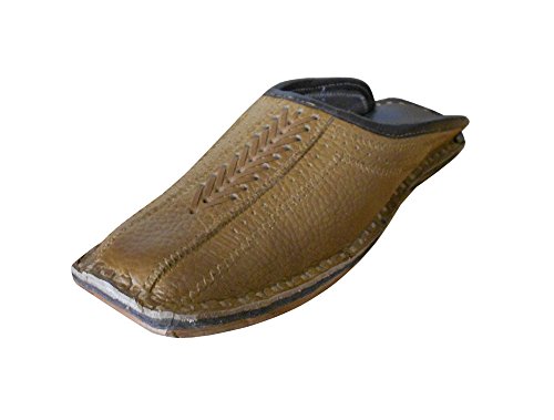 Jutties sabots indiens en cuir marron voyage artisanal pour homme taille 41.5