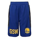 OuterStuff Golden State Warriors NBA Big Boys Youth (8-20) Jump Ball Shorts, Blue XL 18-20