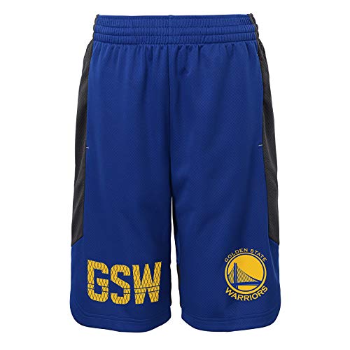 Outerstuff Golden State Warriors NBA Big Boys Youth (8-20) Jump Ball Shorts, Blue Medium 10-12