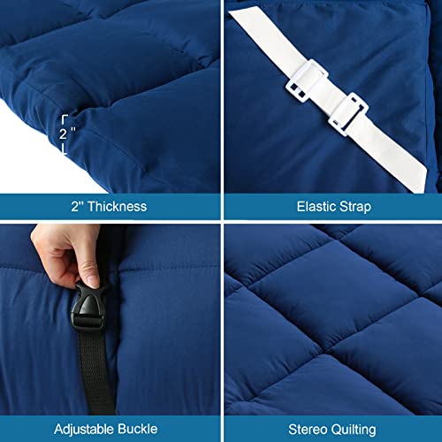Springspirit Cot Mattress Topper (Improved Thickness), Quilted Cot Pads For Camping 2 Pack, Soft Comfortable Sleeping Cot Mattress Pad Only, Camping Mattress Pad 75 Inchx30 Inch For Camp Cot/Rv Bunk/Narrow Twin Beds thumb #1