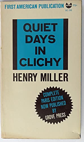 Henry Miller 1st edit/1 print Quiet Days in Cli... B08N1294M7 Book Cover