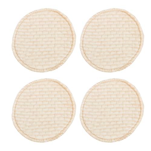 MOLUCKFU Nursing Pads 4 Non-Slip Breast Pads for Breastfeeding Cotton Inserts Leak Proof Mat Washable