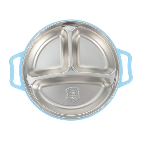 Ciieeo Boys and Girls Dinner Plate Baby Compartment Plate Portion Control for Children