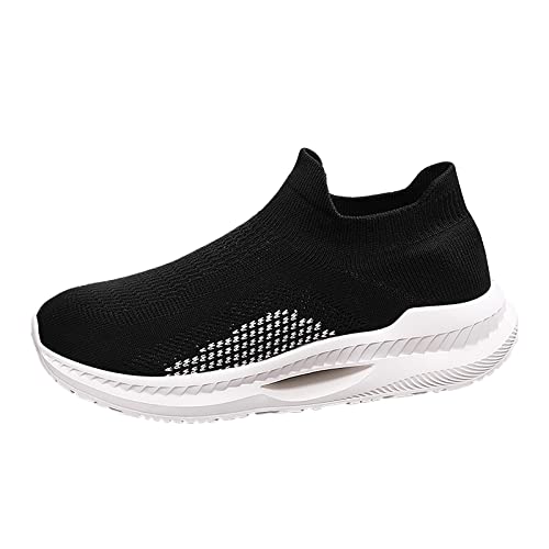 Zapatillas de deporte para mujer, zapatos casuales,marcas de zapatos para mujer,Zapatos azules reales,Zapatos de pies anchos,Botines con plantilla intercambiable,Zapatillas Mujer Blanco, Negro , 37