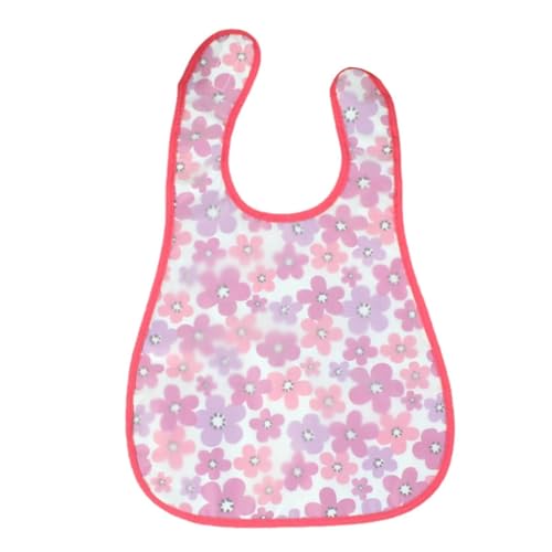 fayarrd Babero de algodón para niños, con recogedor de comida, babero para la saliva infantil, Flor de rosa grande, Siehe Beschreibung