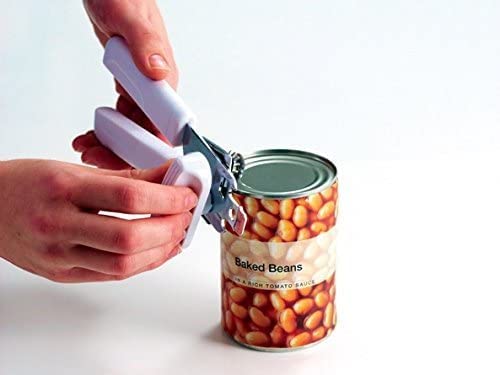 KitchenCraft Multi Function Can Opener with Built in Bottle Cap Remover, 18cm (7.1"), White/Silver - Image 4