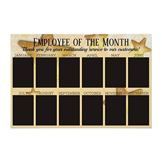 Canvas Home Artwork Decoration Stars Employee of The Month Display for x6 Photos Canvas Wall Art Decor for Living Room, Bedroom - 20x24 inch