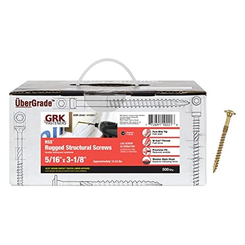 GRK Fasteners-10221 772691102218 RSS Bulk 5/16-Inch by 3-1/8-Inch Screw, 500 per Box, 3.125 inches, Yellow Cover