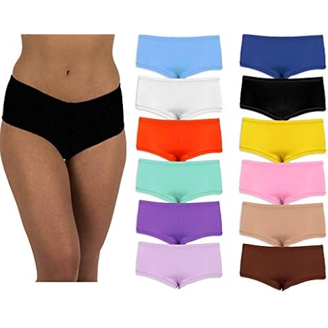 Sexy Basics Women’s Boyshort Boy Cut Style Cotton Stretch Panties | Multi Packs | Ultra-Soft Cotton Spandex Colors Underwear Cover