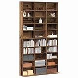 vidaXL Meuble CD Bois Ancien 101 x 23 x 177.5 cm Bois d'ingénierie, Unité de Rangement pour Salon, étagères rectangulaires autonomes, Grand Meuble Durable, Style Minimaliste