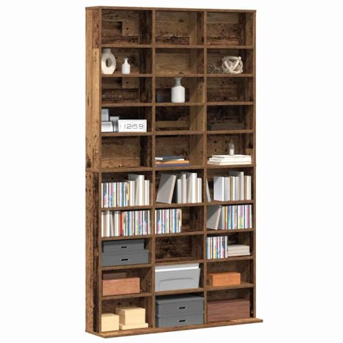 vidaXL Cabinet para CDs Madera envejecida 101 x 23 x 177,5 cm