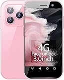 IBOZOU Mini 4G Unlocked Smartphone 3.0 Inch Dual Sim Quad Core 2600mAh Kids Mini Phone Premium Child Phone Small Phone Student Pocket Cellphone, 2+16GB (Pink)