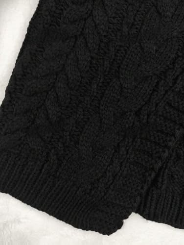 Image of ZAFUL Women's Tie Front Crop Cardigan Sweater V-Neck Lantern Sleeve Open Front Loose Casual Knitwear