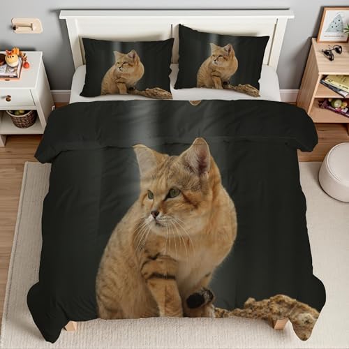 Housse de couette 240 x 260 chat en microfibre douce premium - 3
