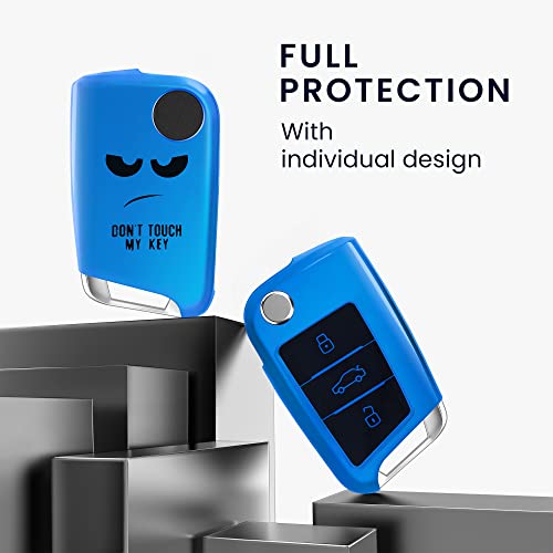 Autosleutelhoes voor VW Golf 7 - TPU beschermhoes - Zwart/Blauw - Afbeelding 3