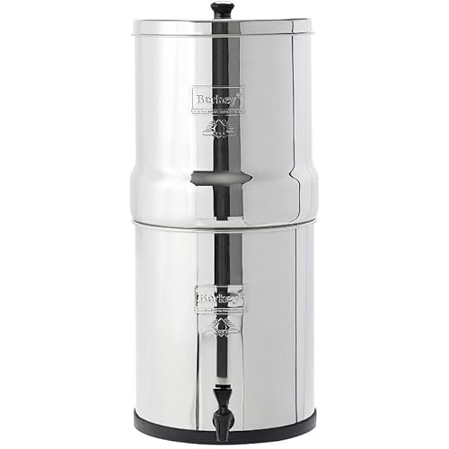 Big Berkey Gravity-Fed Stainless Steel Countertop Water Filter System 2.25 Gallon with 2 Authentic Black Berkey Elements BB9-2 Filters