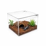Terrarium Akrylowe HAPPET 23 × 16 × 14 cm – Przezroczyste Terrarium z Magnetycznym Zamknięciem i Wentylacją dla Pająków, Owadów, Gadów i Płazów, Pojemnik Tymczasowy