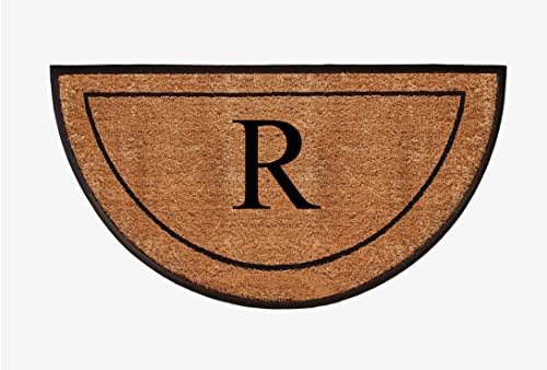 A1 Home Collections Natural Coir Flock Monogrammed Door Mat For Front Door #TOP26
