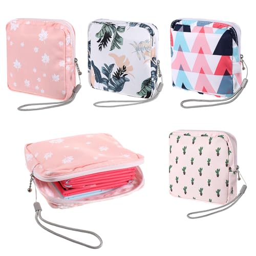 Image of 4 Pack Portable Sanitary Napkin Storage Bag, Samll Period Pouch for Purse Sanitary Pad Storage Bag Cute Menstrual Period Bags Feminine Care Period-Bags, Mini Pouch Feminine Pads-Bag Kit for Teen Girls