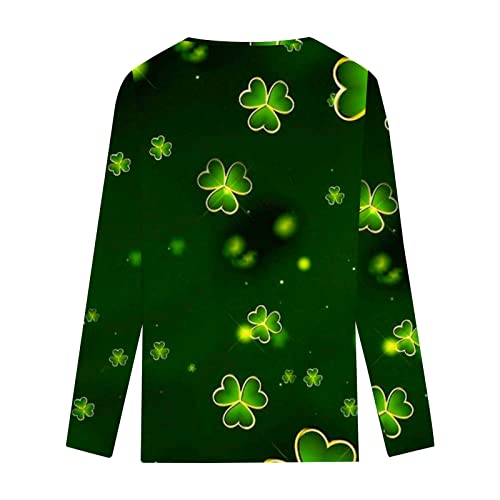 St Patricks Day Shirt Women Holiday St Patrick's Day T-Shirt Tees Tshirts Tee Shirt Long Sleeve Sweatshirts Tops Clothes Blouse Funny Teen Girls Outfits Apparel Woman Pullover Black M #TOP4