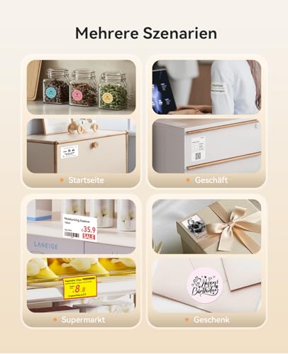 NIIMBOT Etikettendrucker B21 Pro, 300dpi Selbstklebendes Etikettiergerät Bluetooth Beschriftungsgerät Label Printer Fotodrucker für Lernen, Studiennotizen, Bilderdruck, Scrapbooking, Schwarz