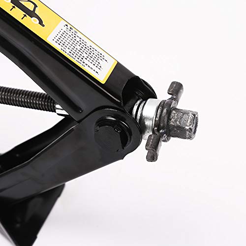 LEADBRAND Black Scissor Lift Jack, 1.3 Tons (2866lbs.) Capacity with Strength-Saving Design Handle, Rachet Handle - Thumbnail 5