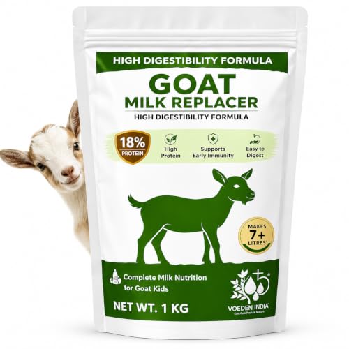 Image of Goat Milk Replacer Powder - 1kg | Milk replacer for Goat Kids and Sheeps | Vitamins and Minerals, Nutrient-Rich Formula - Bakra Feed