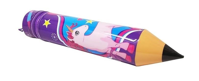 Image of Eclet 2PC Unicorn Printed Pencil Shape Pencil Pouch for Kids Pen Pencil Zipper Pouch Stationery Case for Boys & Girls, Birthday Party Gifts, Art Plastic Pencil Box (Set of 2, Multicolor)