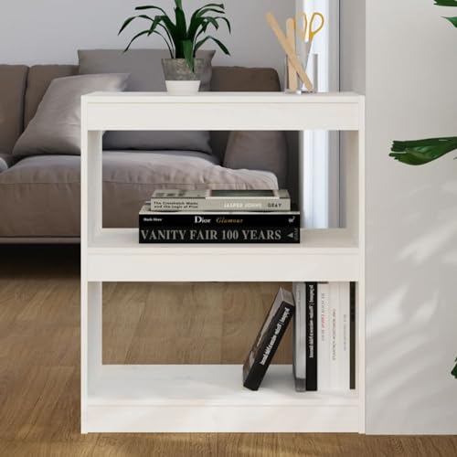 Xichuzi Estantería/Divisor de Espacios Madera Pino Blanco 60x30x71,5 cm, Libreria Estanteria, Muebles Auxiliares, Estanterias Almacenaje, Mueble Almacenaje, Mueble Organizador - 808159