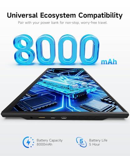 Image of AYY 15.6 inch Wireless Portable Monitor with Battery, 1080P FHD IPS Screen, Auto-Rotate, External Display for Laptop, Phone, Tablet, PC, Switch, and Xbox