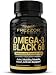 FREZZOR OMEGA-3 BLACK, Cold-Extracted New Zealand Green Lipped Mussel Oil Concentrate, 18 Essential-Fatty-Acids Anti-Inflammatory, Joint & Pain Relief, 13 Antioxidants, Burpless Softgels, AS SEEN ON TV!