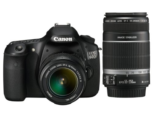Canon EOS 60D   Cámara Réflex Digital 18 MP (Objetivo 18 55mm IS + EF 55 250mm IS)
