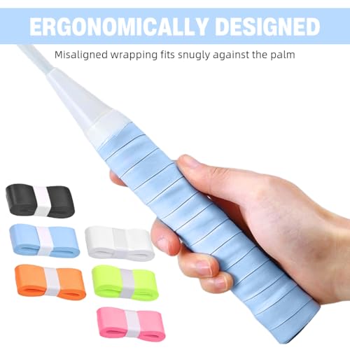 Image of Proberos 6 Pcs Badminton Grip Tape, Perforated Anti Slip & Sweat Absorbent Badminton Racket Grip Tape, Tape Strong Badminton Racket Grip for Badminton, Tennis Bat, Fishing Rod