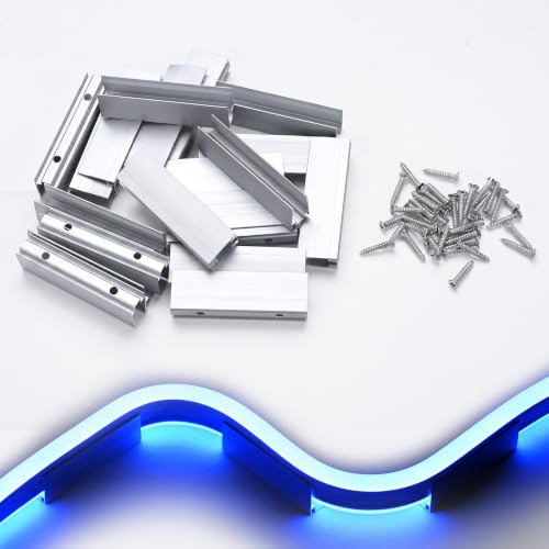 Image of Yescom 20Pack 2 inch Commercial RGB Rope Light Aluminium Mounting Clip | 8x12mm channel, 5cm mini design, Ideal for indoor outdoor flexible DIY, Compatible with 8x18mm Bilume RGBW