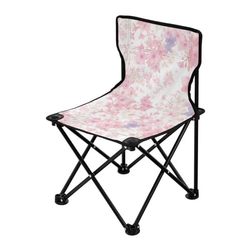 Caihoyu Chaises de camping compactes en fleurs de cerisier - Chaise portable ultra légère - Sac de transport inclus pour l'extérieur - Pour la pêche