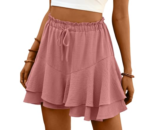 Lepunuo Beach Vacation Short for Women Lightweight High Waist Butterfly Shorts with Elastic Waist