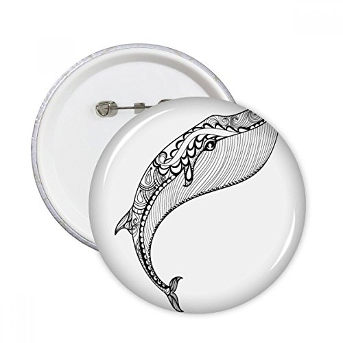 Badge baleine bleue rond de style DIYthinker pour customiser vos vêtements taille S