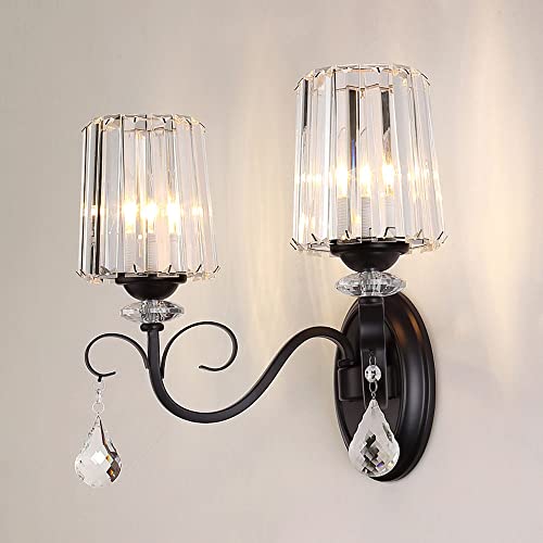Lampe murale postmoderne design cristal chic pour tête de lit