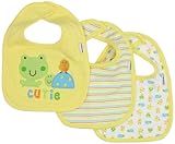 Gerber Unisex-Baby  3 Pack Interlock Dribbler Bib Frog