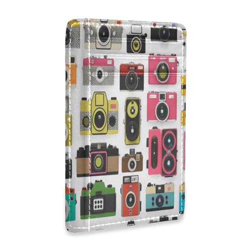 CZXW Old Fashioned Photo Cameras Card Holder Slim Front Pocket Wallet Minimalist RFID Blocking Credit Card Case for Women Men
