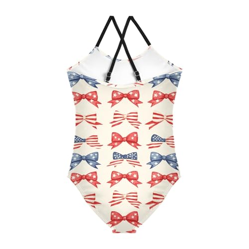 National Flag Bow Girls Swimsuit One Piece Bathing Suit for Baby Girls' Swimwear 3-10T2
