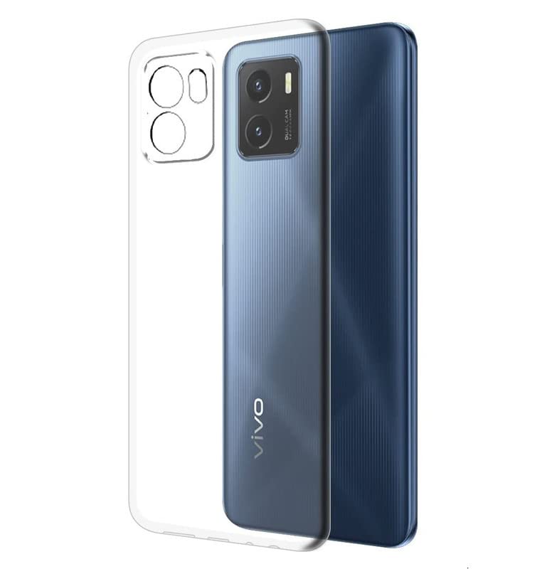 FITSMART Shockproof Crystal Clear TPU Soft Flexible Back Cover for vivo Y16 (6.51") - Transparent, Silicone
