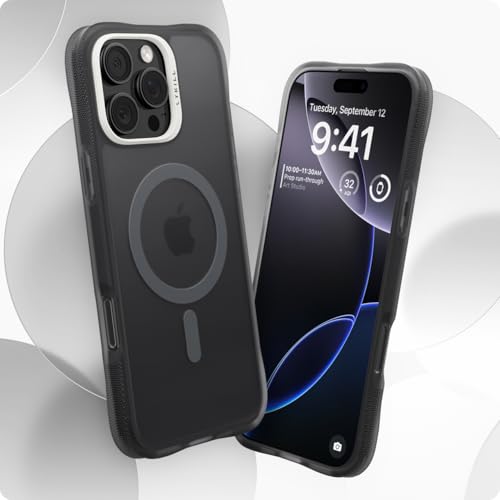 Image of Spigen Cyrill UltraSheer Mag | iPhone 16 Pro Max Case | Black Dark Grey iPhone 16 Pro Max Back Cover | TPU+Poly Carbonate - Space Gray